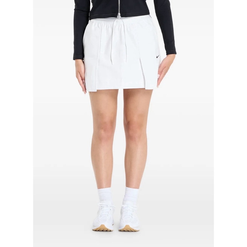 Nike Womens Sportswear Pleated Mini Skirt White Cotton Canvas Size M